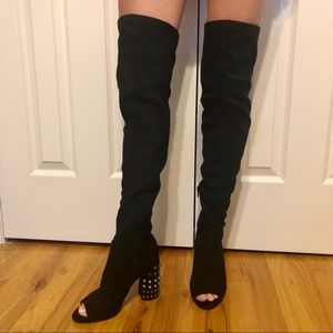 Vince Camuto Thigh High Peep Toe Boots